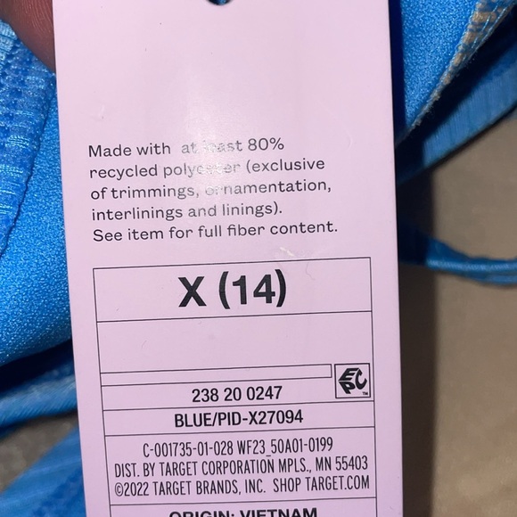 Wild Fable Blue Ribbed Triangle String Bikini Top - Picture 6 of 6